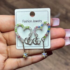 Fashion Jewelry Multicolor Heart Earrings